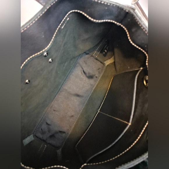 Fossil Black Leather Tote Computer Bag - Picture 6 of 9